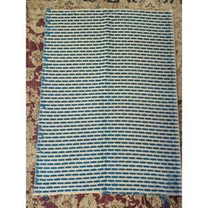 Quality Textile Fabric Swatch Blue Gold Geometric pattern 38x28